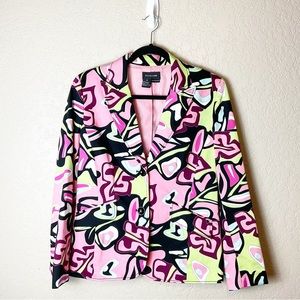Vintage Focus 2000 Psychedelic Lined cotton blend Blazer